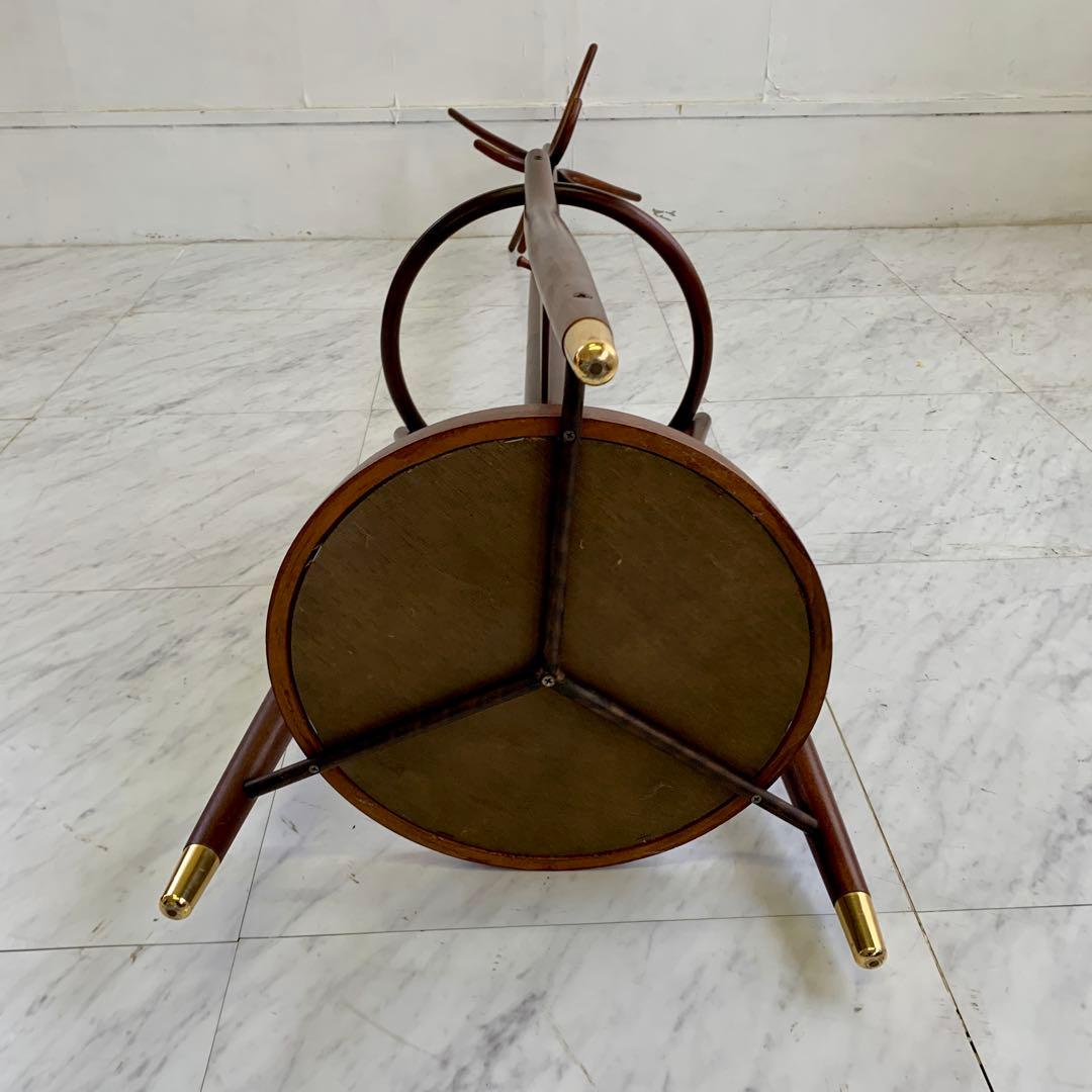 秋田木工 ヴィンテージ 木製 コートハンガー 傘立て付き ポールハンガー レトロ