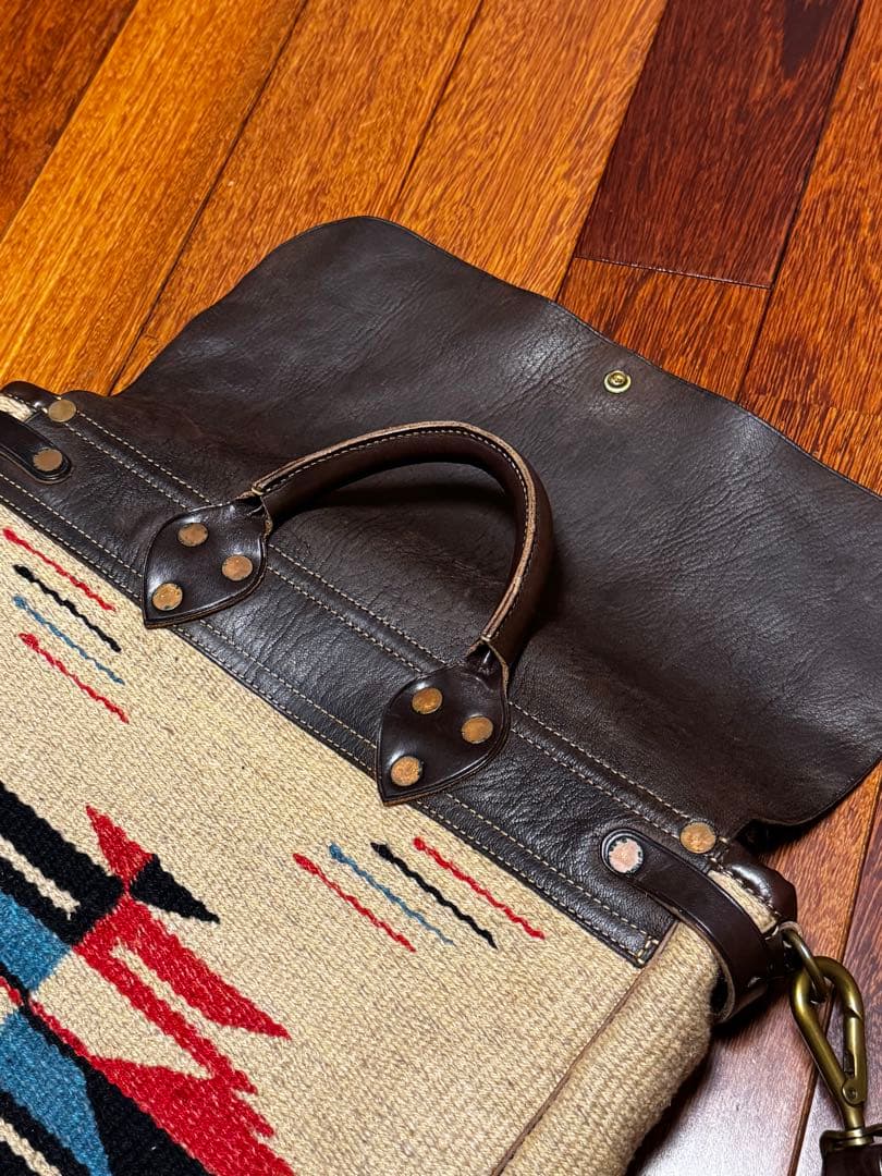 ＲＲＬ　チマヨ柄レザーショルダーバッグ