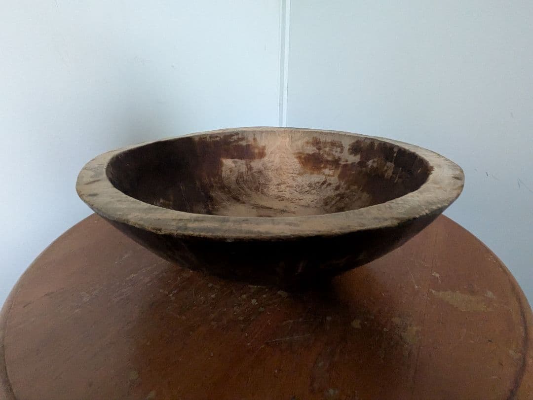 アンティーク 古道具 木製 ボウル こね鉢 生地鉢 ねり鉢 木鉢 民芸 器