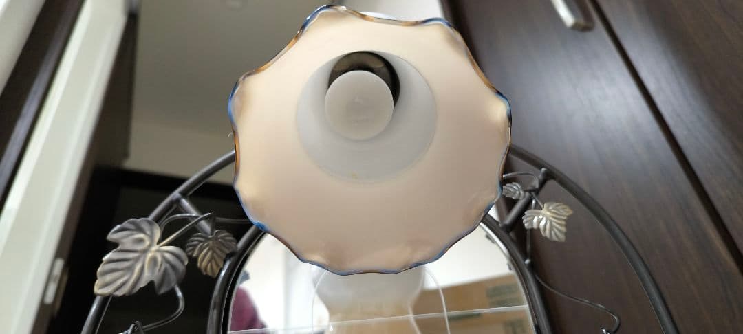 桜井製作所　アイアンドレッサー　昭和レトロ 鏡　電気付　葡萄のツル鉄製