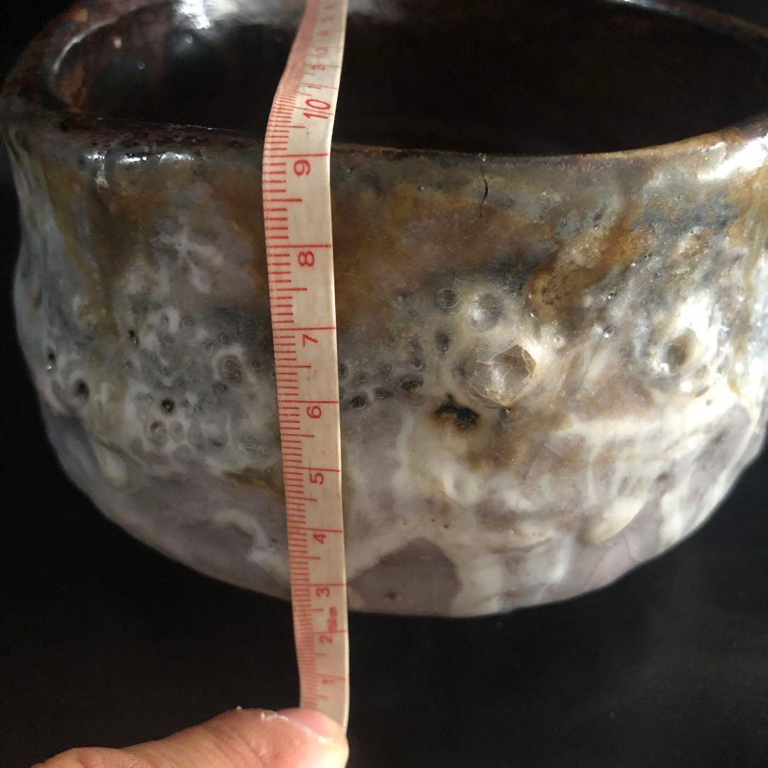 究極の美◾️蔵から凄い釉薬の大きな抹茶茶碗が出て来ました。茶道具、花道具