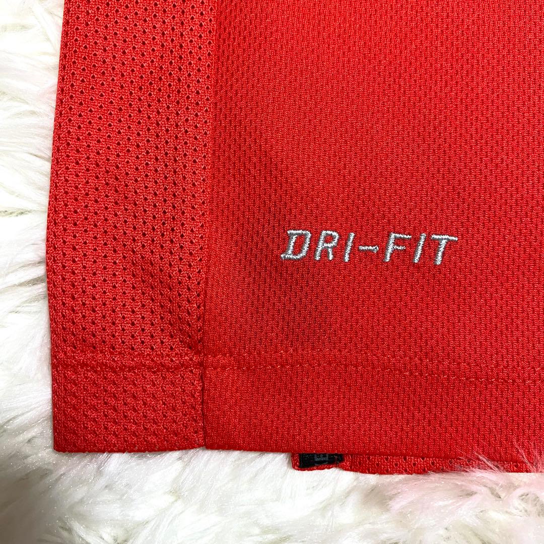 ナイキ　マンチェスターU　ゲームシャツ　Tシャツ　刺繍ロゴ　レッド　L
