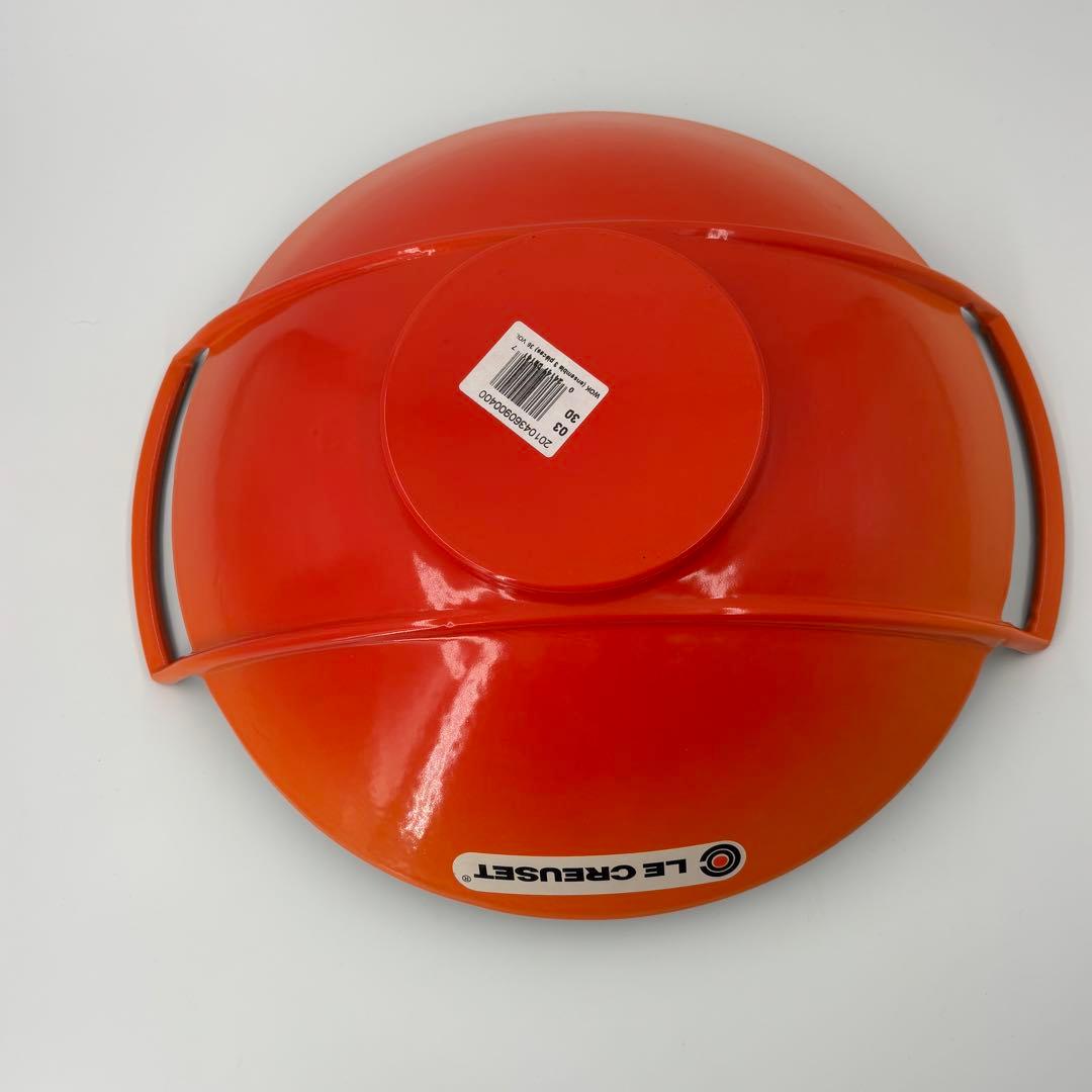 ル・クルーゼ 36cm ウォック オレンジ 鋳物 中華鍋 油切り 未使用