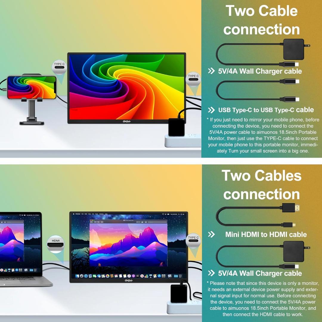 【開封済・未使用】Tpsmtdis　18.5インチポータブルモニター　ブラック①