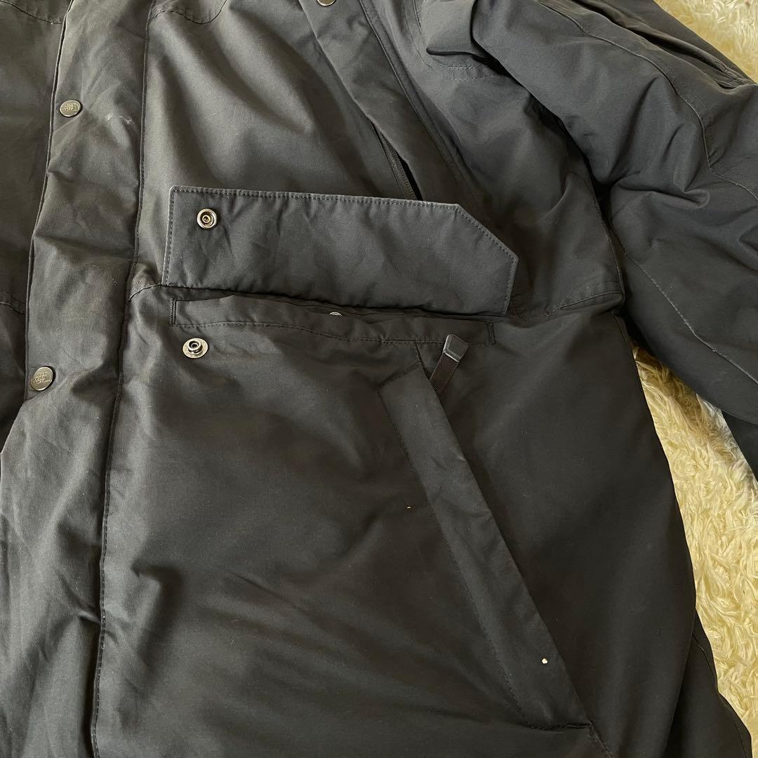 ノースフェイス　ブラックダウンジャケット　XL フード取外し可　ポケット多数