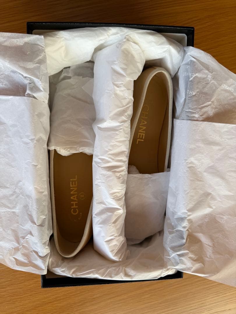 【新品】CHANEL バレリーナ　ベージュ 23.5-24cm (手渡し引渡し