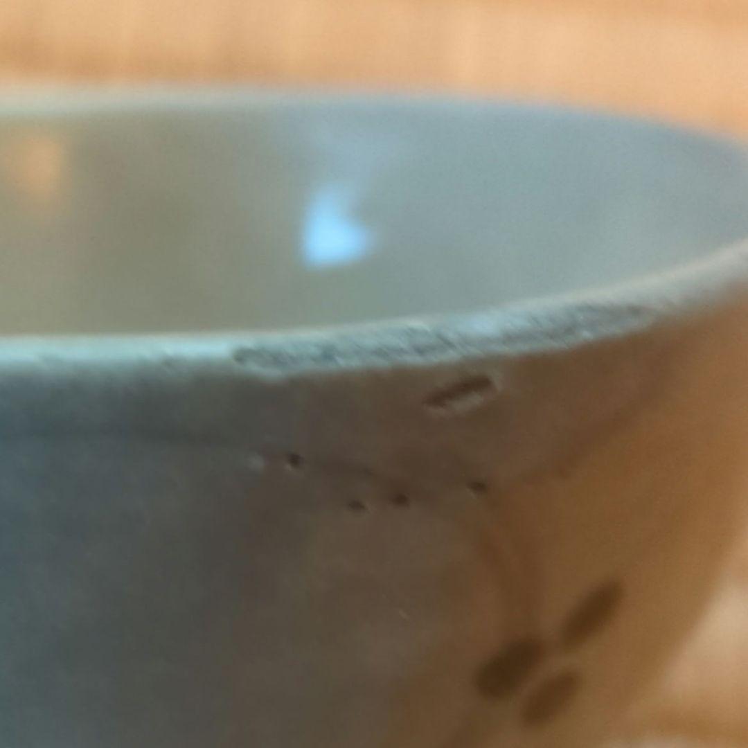 灰色の花模様 陶器ボウル　おわん　直径約10cm初期伊万里　骨董　古美術
