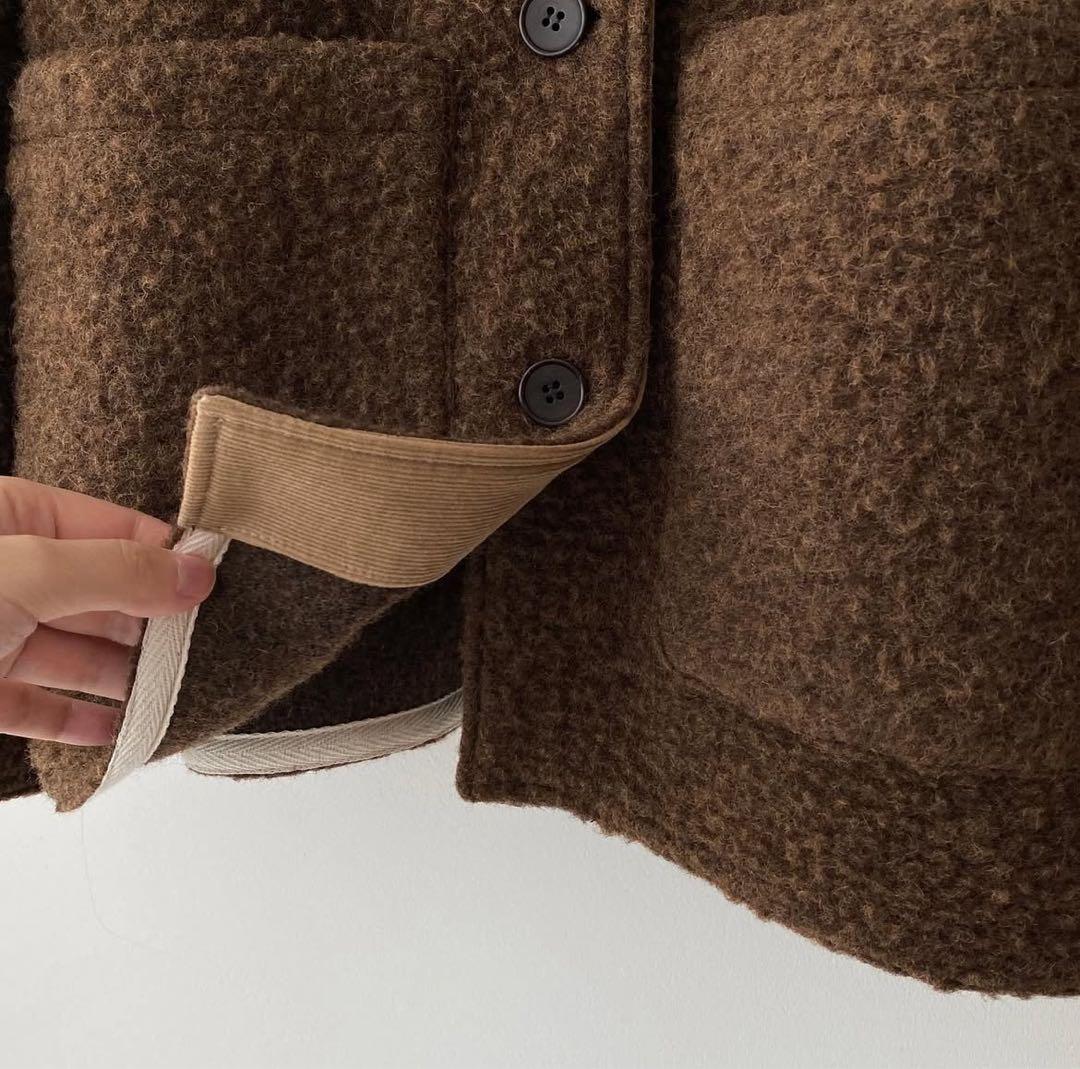 定価37000円 韓国 WLL ウールジャケット ブラウン