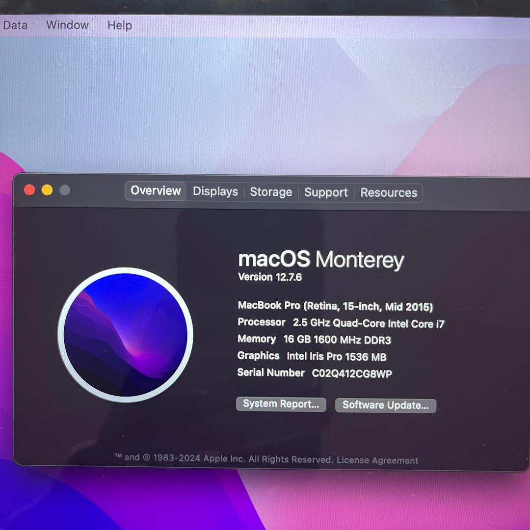 MacBook Pro Retina 15インチ mid 2015