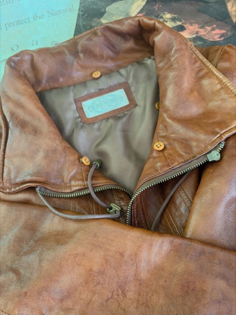 ☆goa ゴア ラムレザー 革ジャン ファー付き ブラウン 難あり