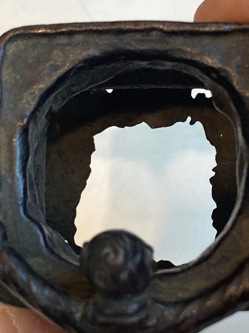 古銅一閑人蓋置 古作 茶道具