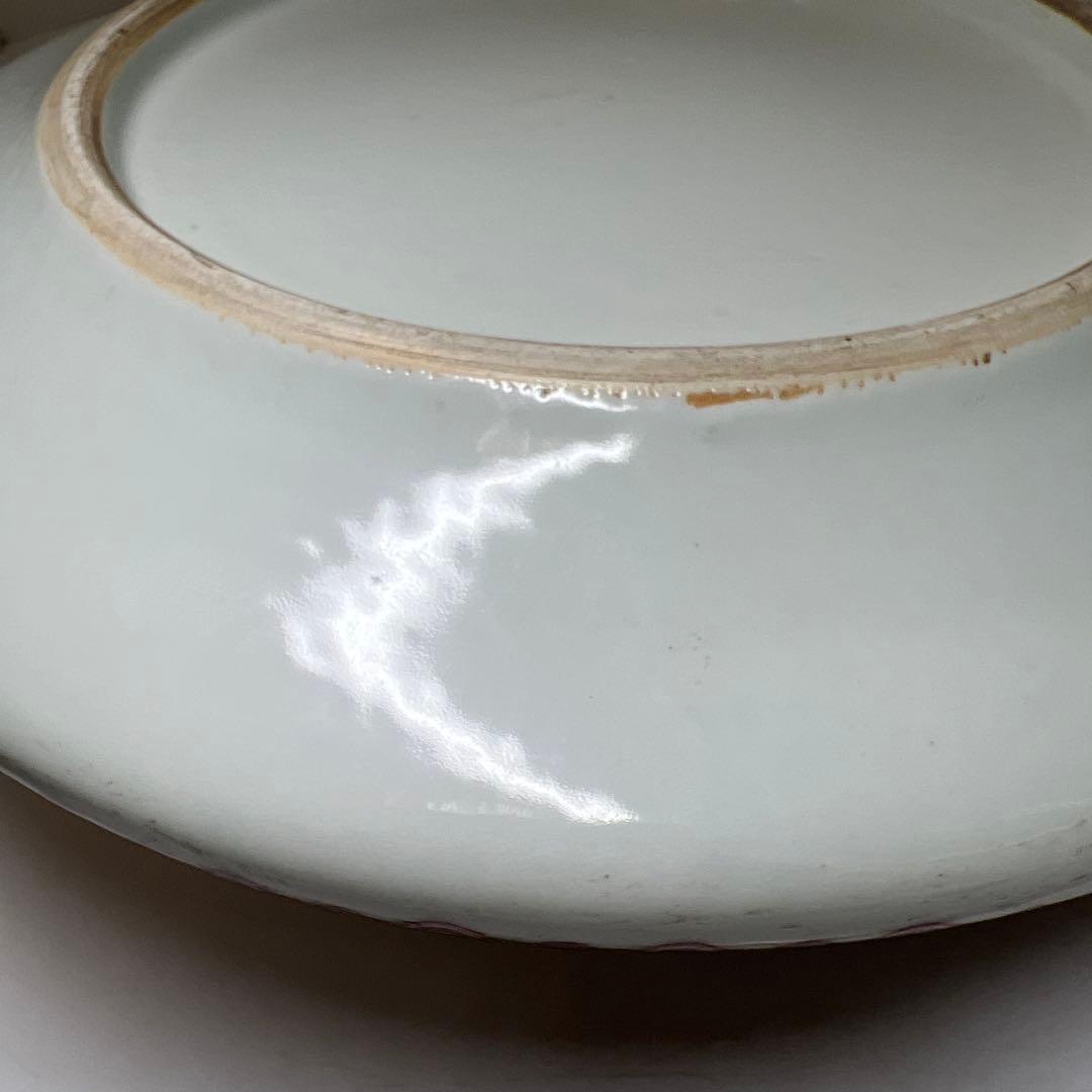 中国清時代　釉裏紅獅子図大鉢　幅約26㎝　東Y8-0203☆2Fトコサ