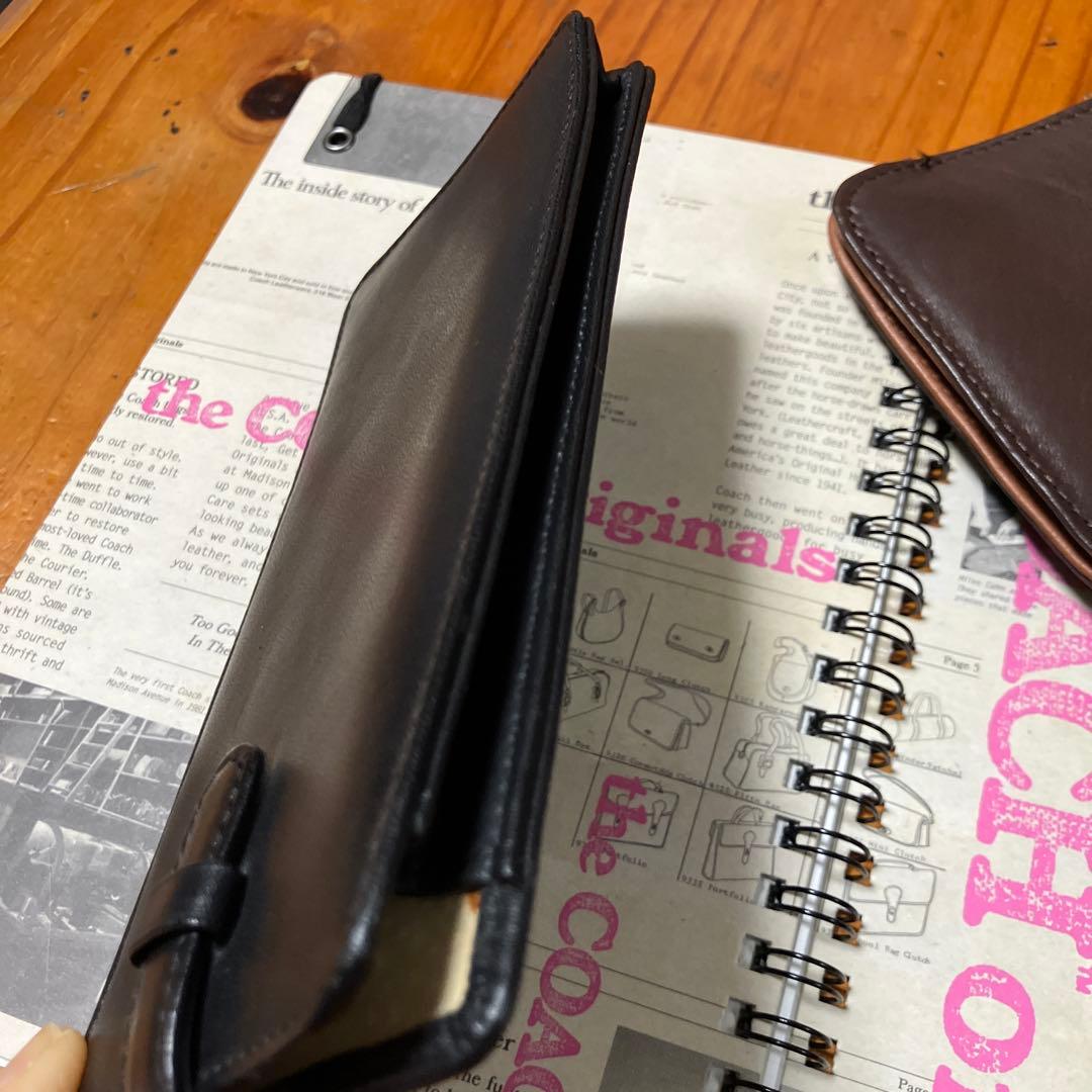 オールドコーチ　ブラウン　ブラックレザー小物入れ　ペンケースセット