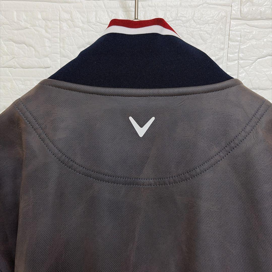 希少 LL Callaway レザー調 フリース裏地 ブルゾン ゴルフウェア