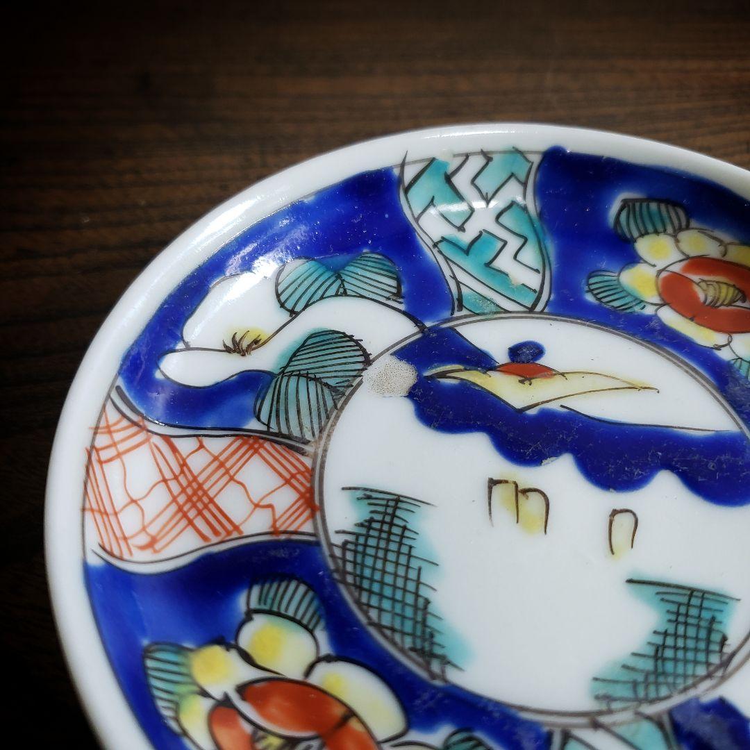 小皿　取り皿　2枚　色絵付　明治　大正　古伊万里　牡丹　風景画