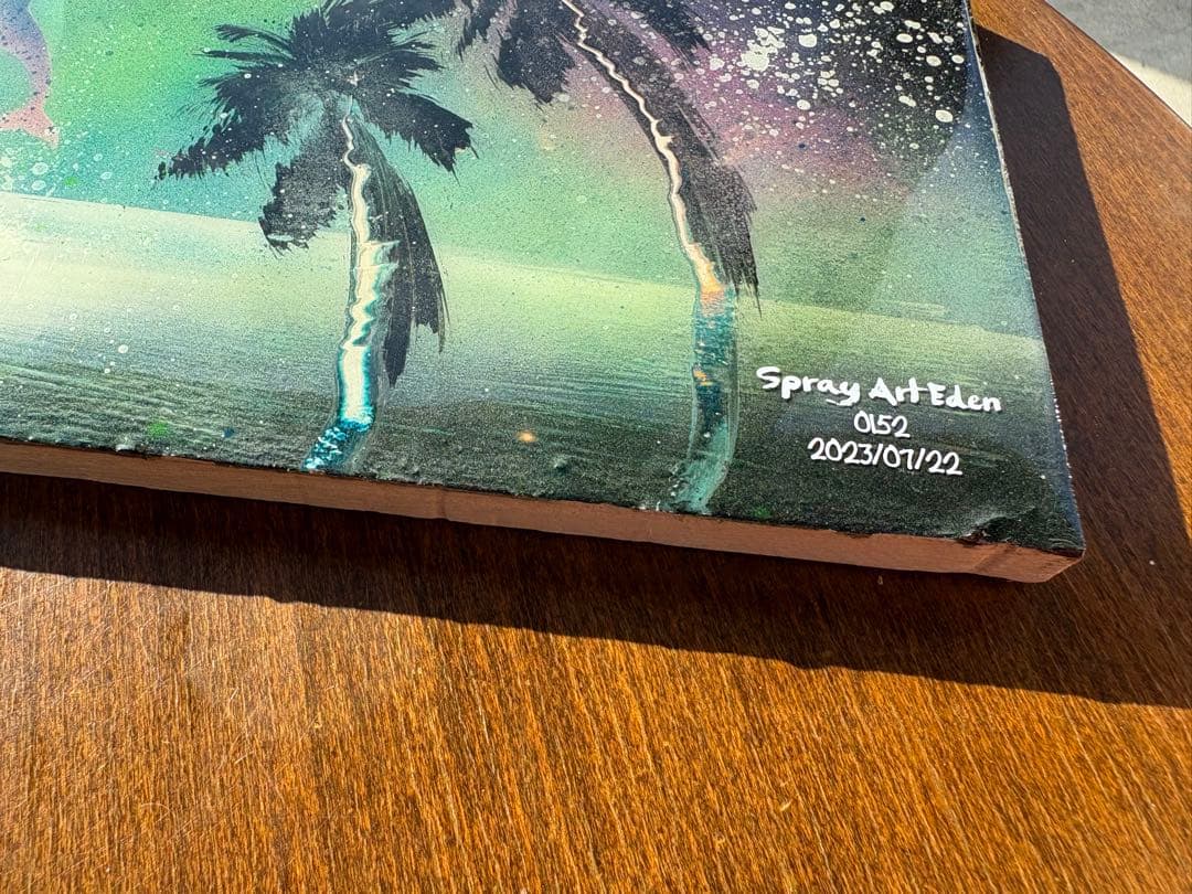 ☆激レア☆ スプレーアートエデン レジンアート原画 サンセット＆イルカ