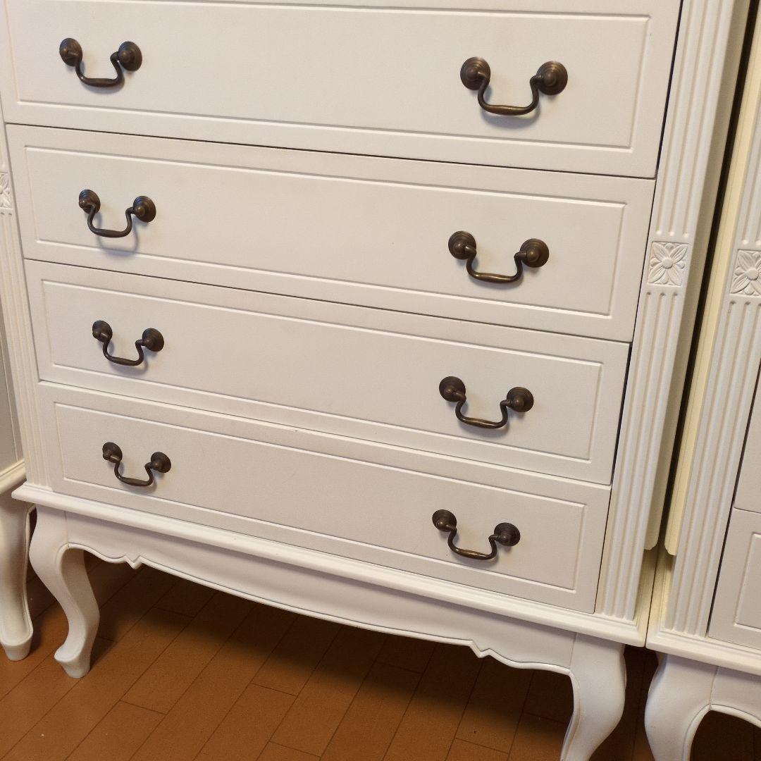 ホワイト木製チェスト 5段 ②