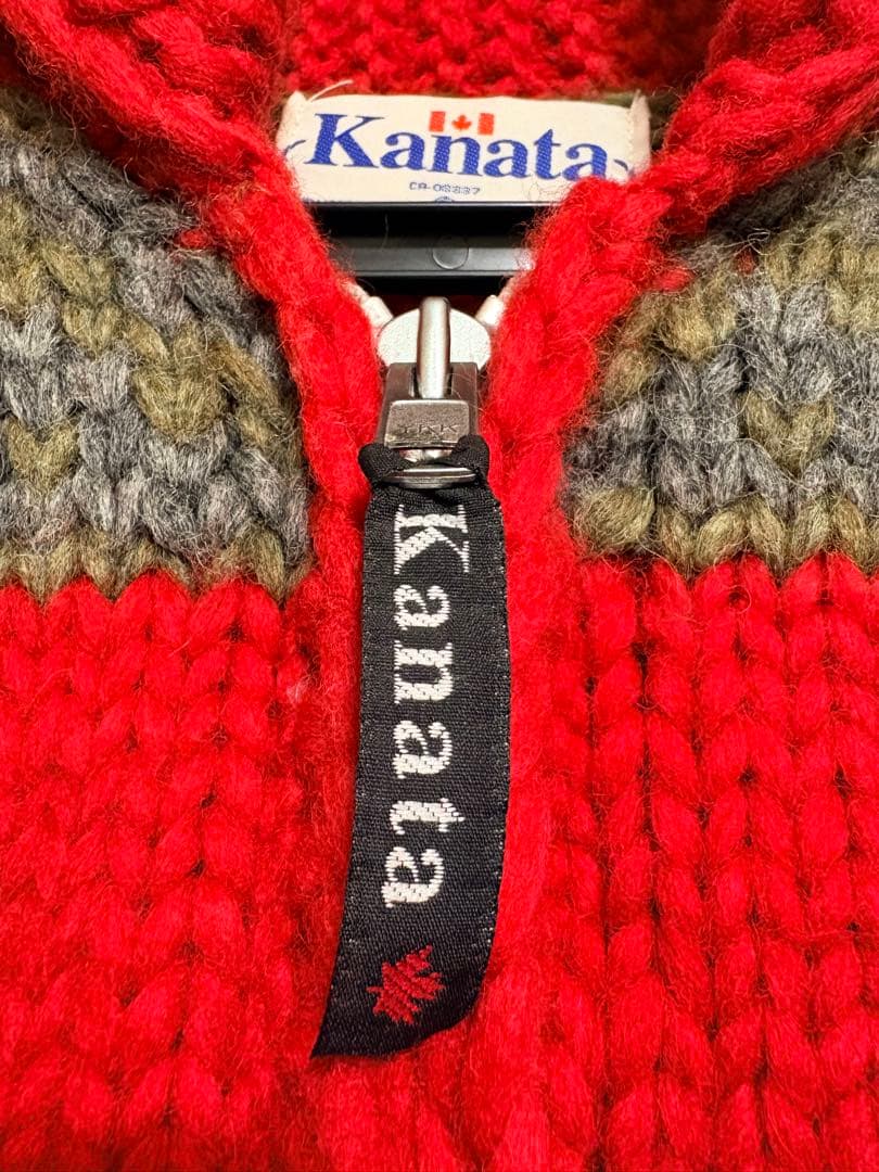 今だけ値下げ⭐︎Kanata⭐︎赤ボーダー ジップアップ/ニットカウチン