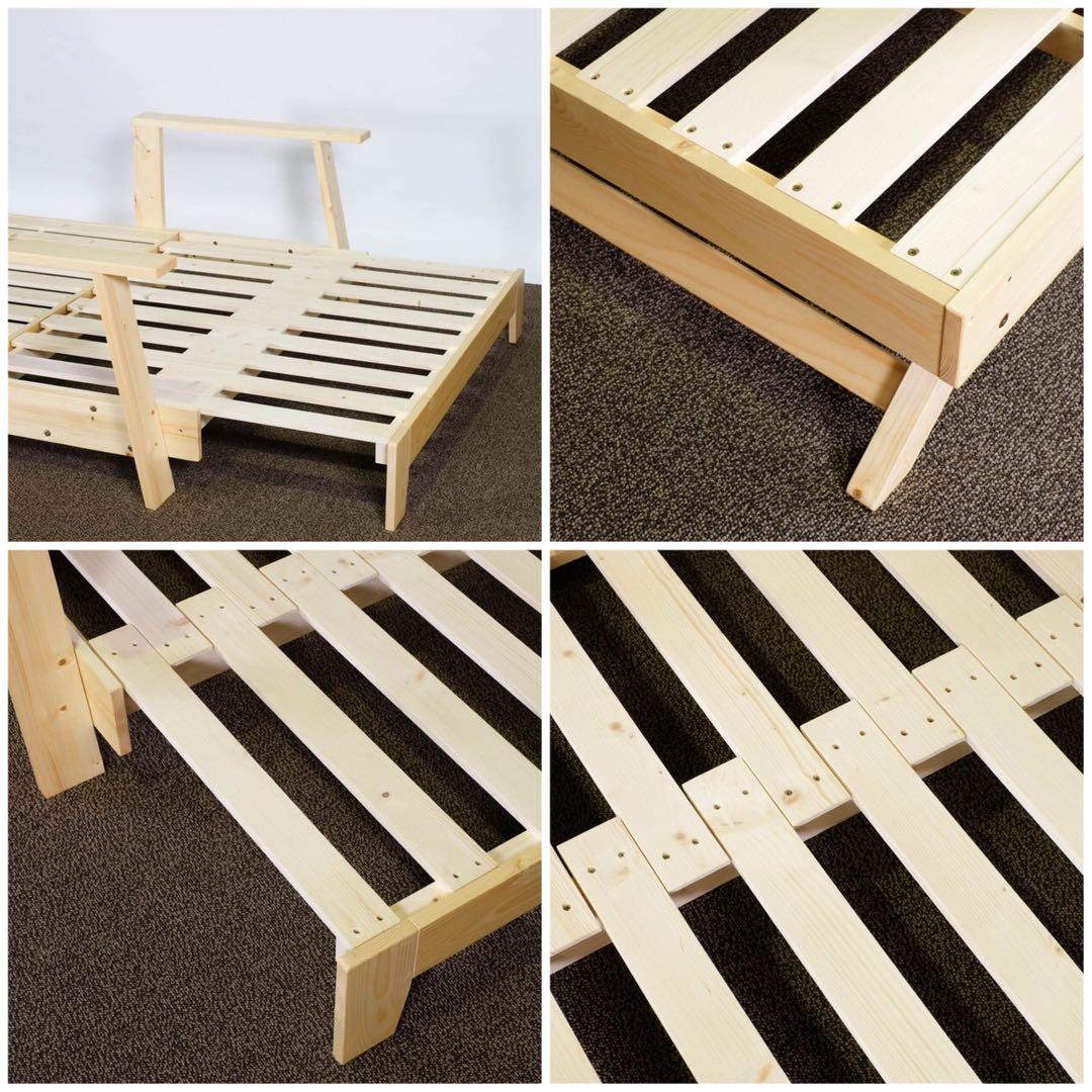 K 新品 北欧パイン ソファベッド セミダブル すのこベッド ソファ カントリー