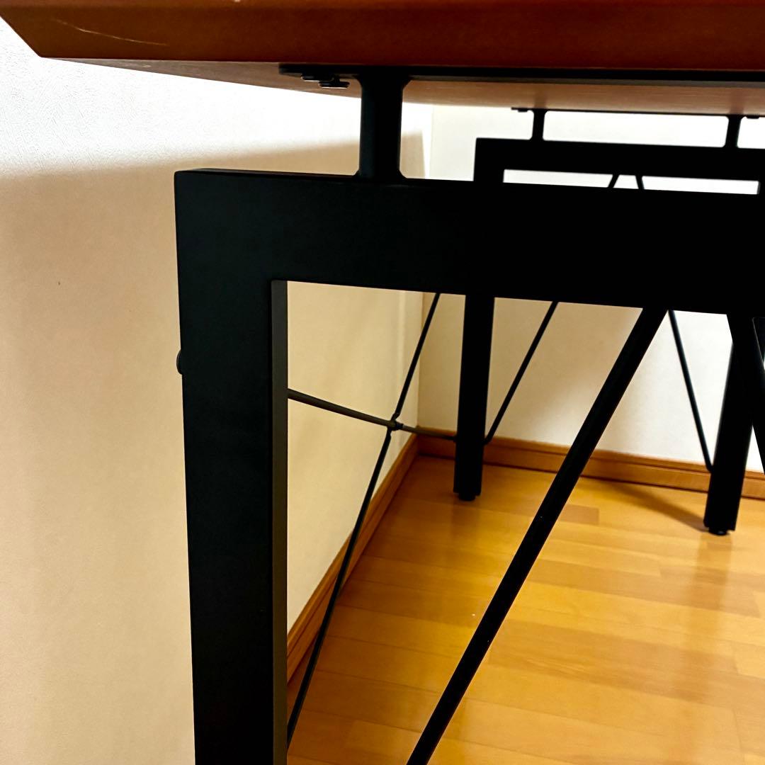 ルームズ大正堂 木製 デスク 120cm ブラウン×ブラック 机 家具 送料込