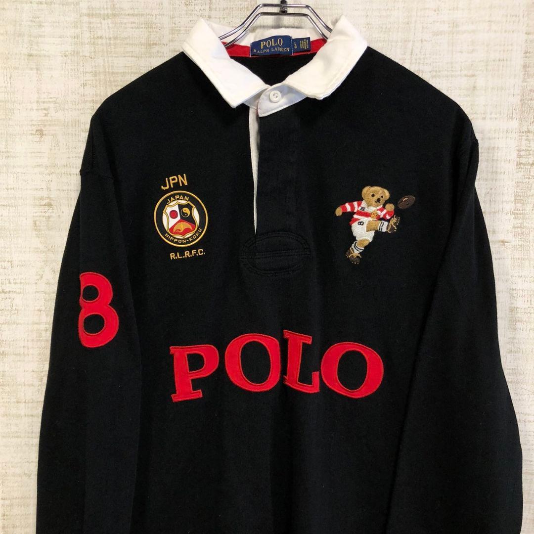 Polo　ポロラルフローレン　ポロベア　刺繍　ラガーシャツ　ポロシャツ　L