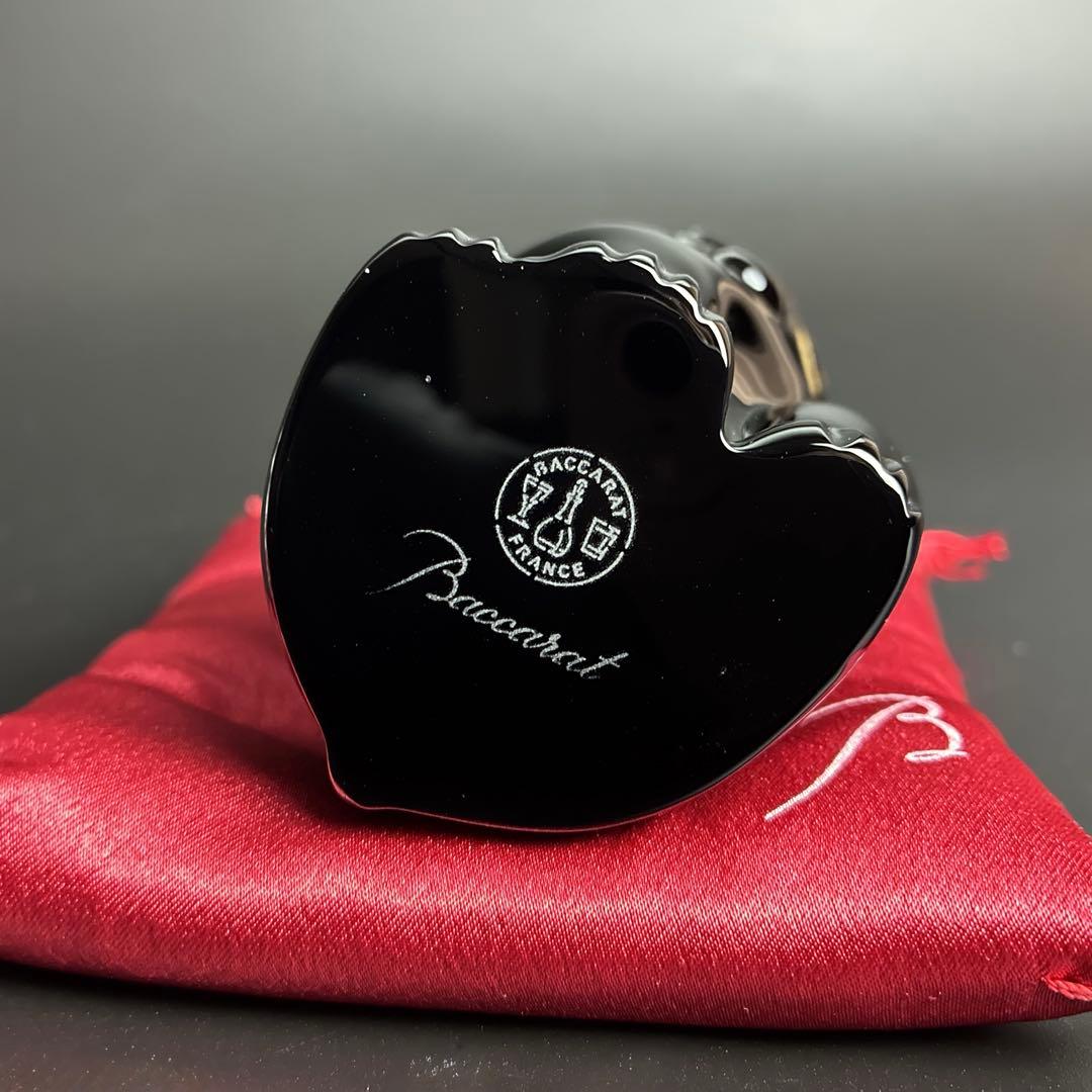 未使用 バカラ まねき猫 クリア ミッドナイト 2個 座布団付き 招き猫 置物