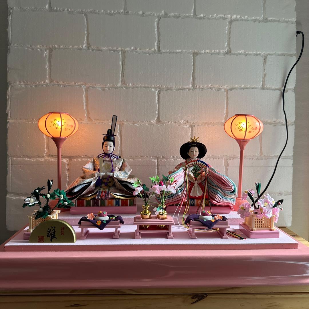 ひな人形セット ピンク 桜の装飾