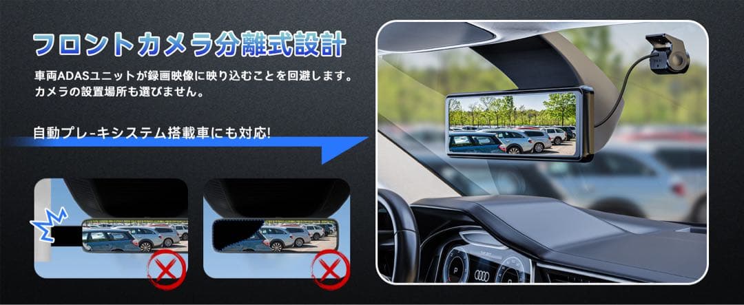⭕️4K超高画質⭕️分離型ドライブレコーダー バックカメラ 前後同時録画 GPS搭載