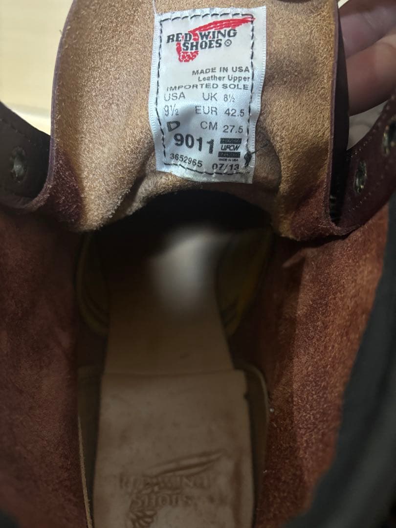 美品レッドウイング　9011ブラックチェリー27.5D