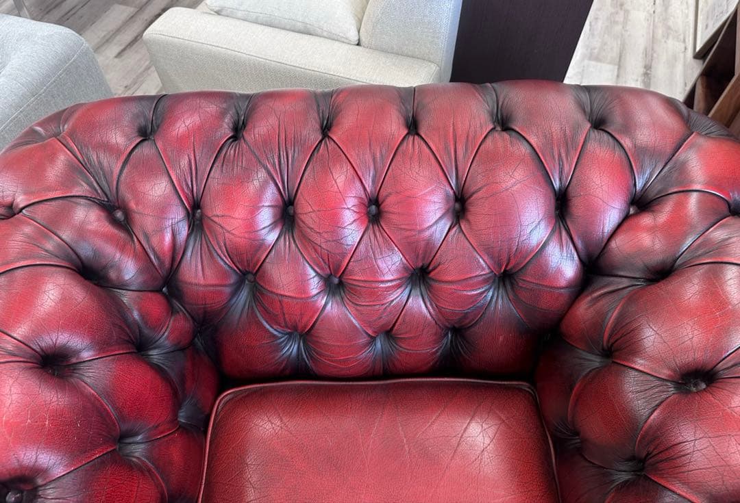 イギリスアンティーク　チェスターフィールド　1人掛けソファ
