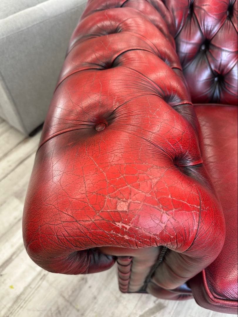 イギリスアンティーク　チェスターフィールド　1人掛けソファ