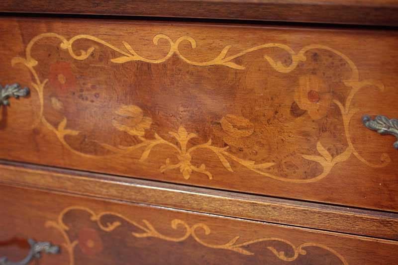 イタリア チェスト 7段 ネコ脚 象嵌 クラシック アンティーク 1944-7