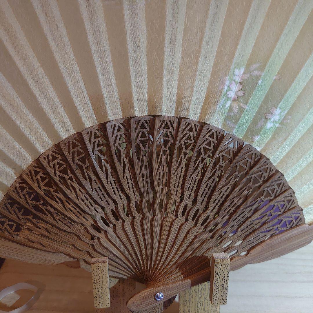 花柄デザイン 木製扇子