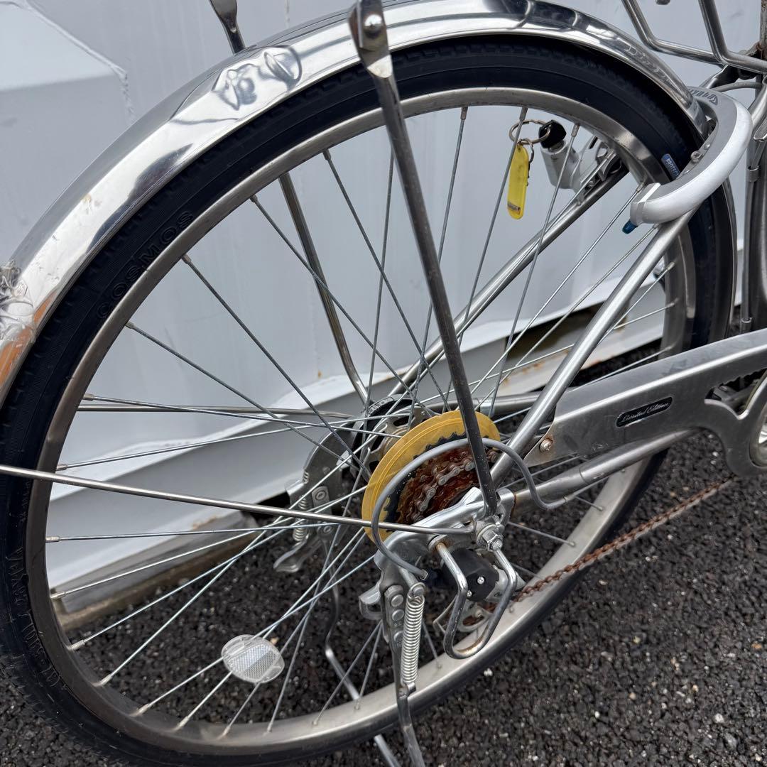 【都内/千葉引取】街乗り用自転車 26インチ カゴ/鍵/オートライト/6段変速付