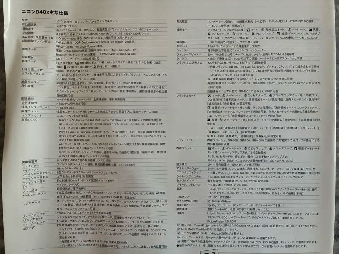 NikonD40Xダブルズームキットフラッシュ内蔵高速連写レンズカバーSDカード