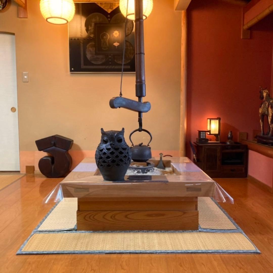 信楽焼 陶器 フクロウ 梟 置物 オブジェ 透かし 工芸品 モダン レトロ