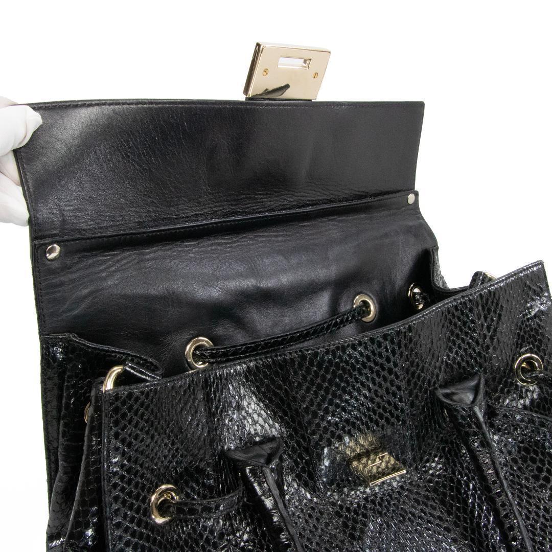 本物 ジミーチュウ 2WAYバッグ レディース パイソン ロザリー 黒 斜め掛け