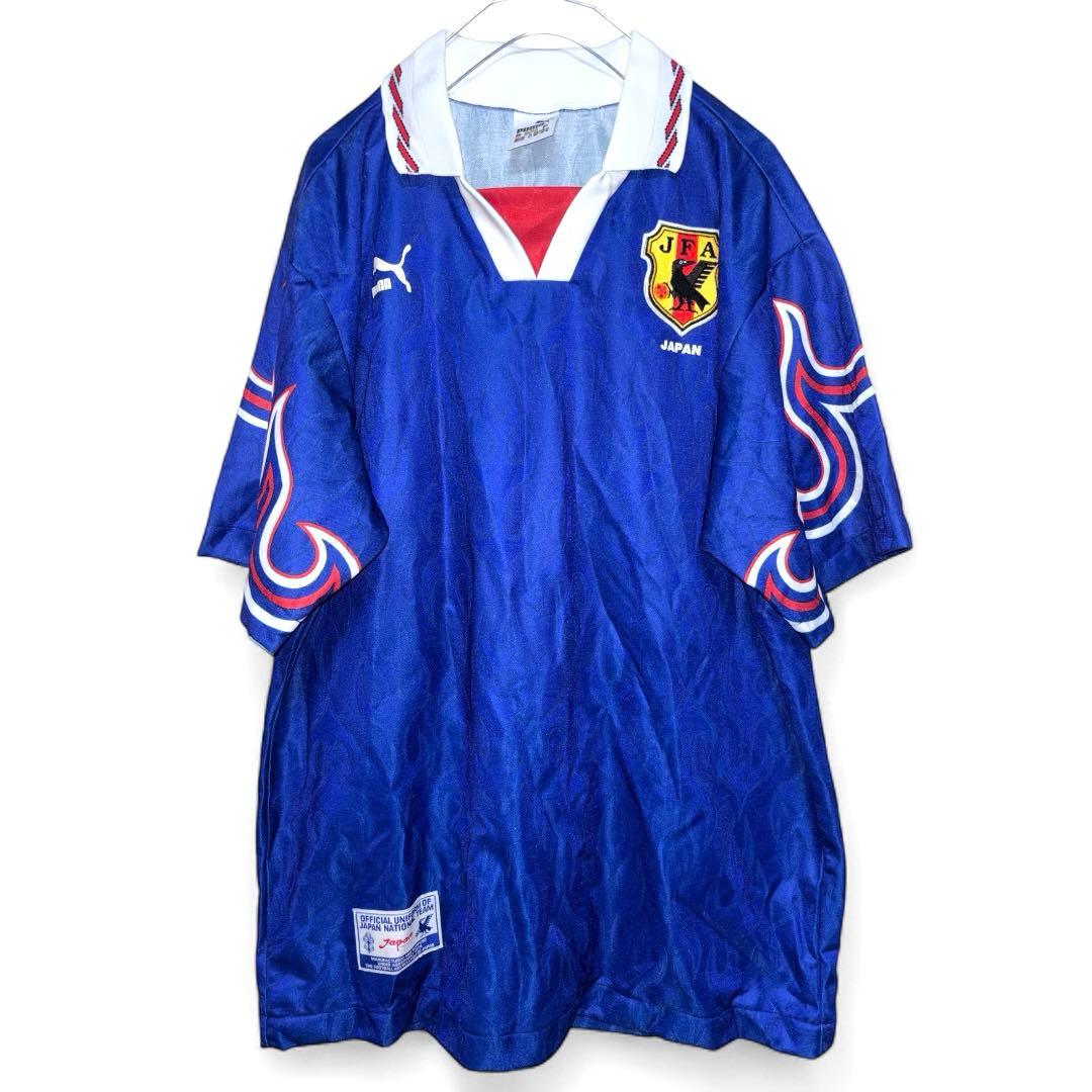 【希少】96年 PUMA社製 サッカー 日本代表 ユニフォーム Oサイズ 炎