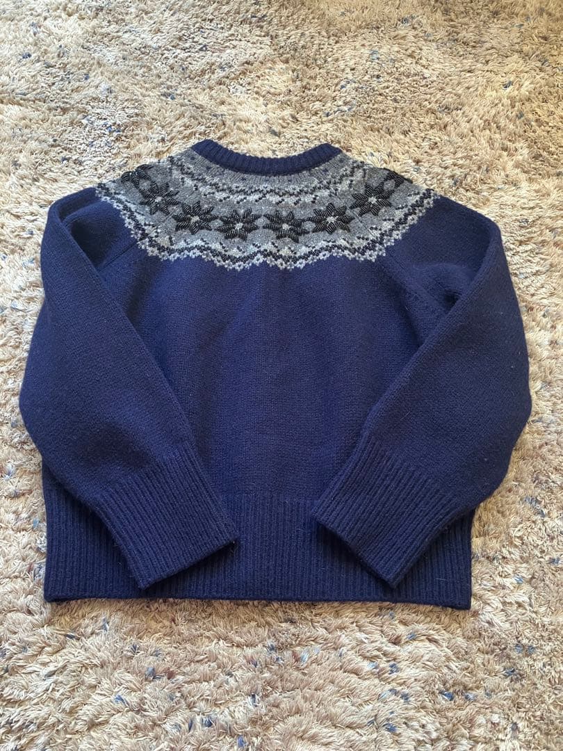 Curensologyビーズキュウシンジャガードニットカーディガン