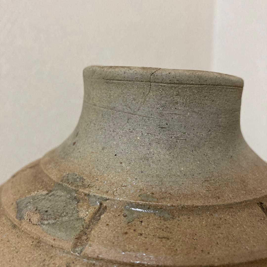 珍品　古壺2点〈検 須恵器　朝鮮　李朝　渥美壺　三筋壺　古越前　古常滑　古備前