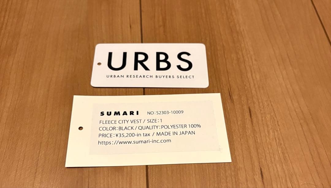 sumari フリースベスト ブラック ennoy optstuff