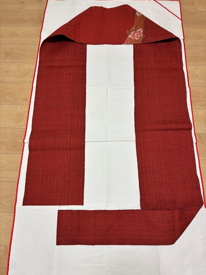 名古屋帯　渡文　花模様　真綿紬　八寸　正絹