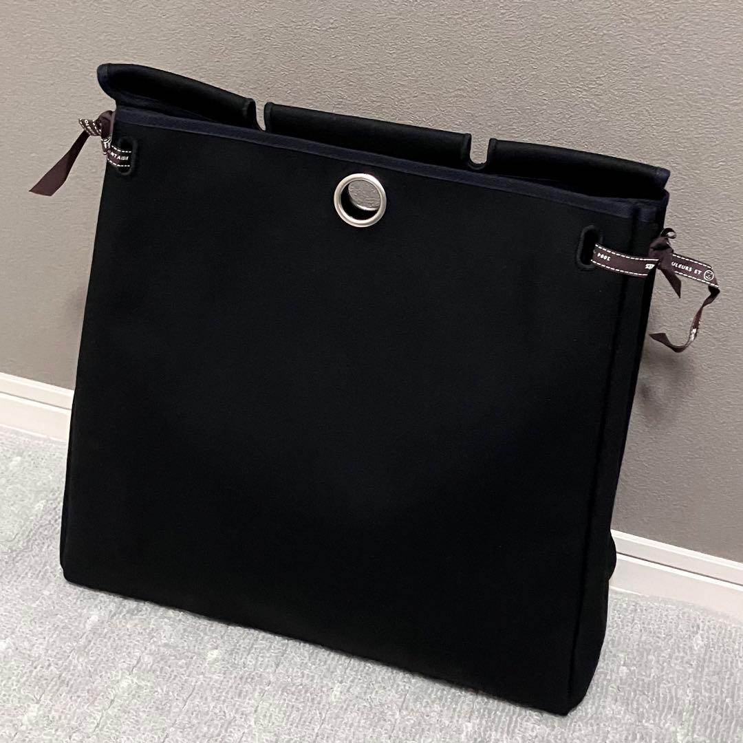 エルメス［エールバッグ］MM用　替えバッグ　ブラック　キャンバス　シルバー金具