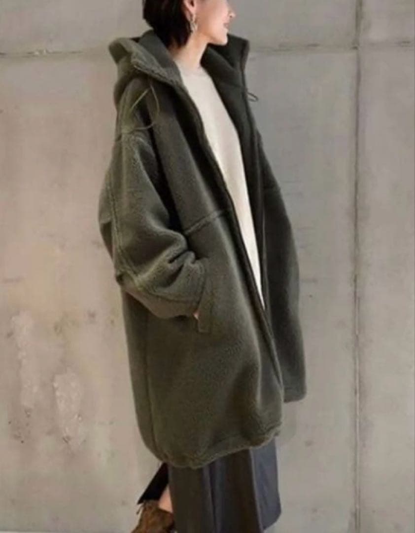 美品✨journalジャーナルスタンダード カーキボアフードビッグモッズコートM