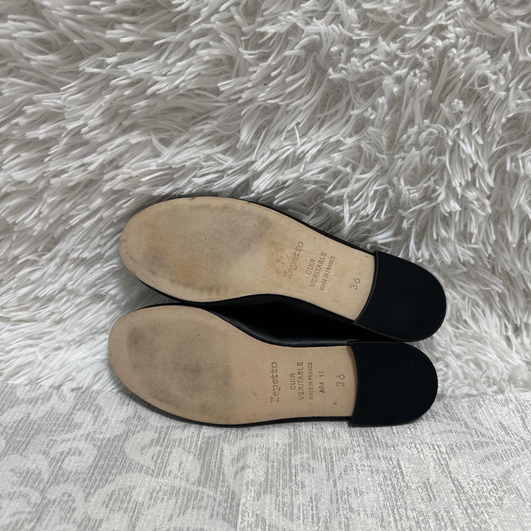 うーやん 【美品】Repetto ブラック バレエシューズ　36 23cm