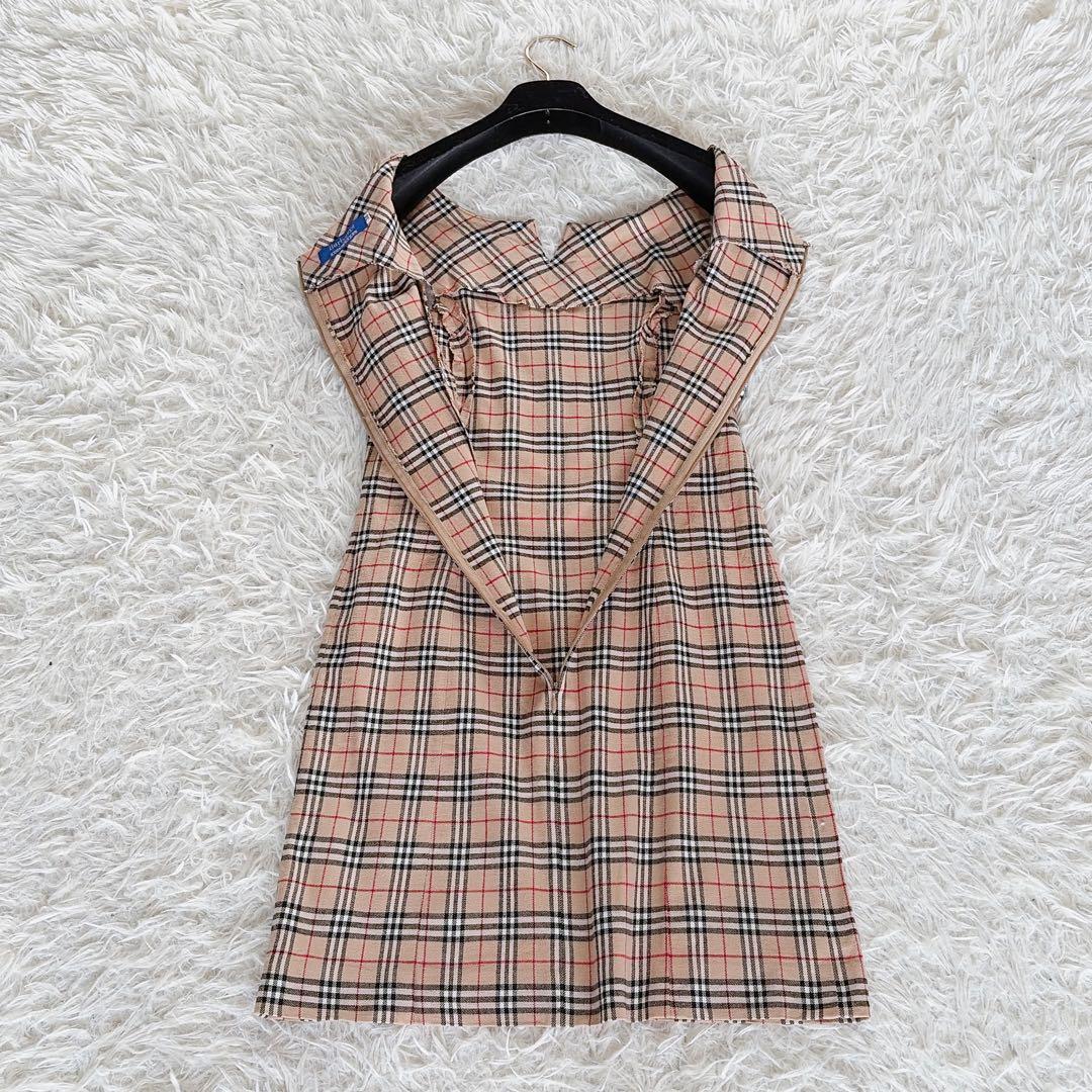 美品✨【バーバリーズブルーレーベル】ノースリーブワンピース ノバチェック 38