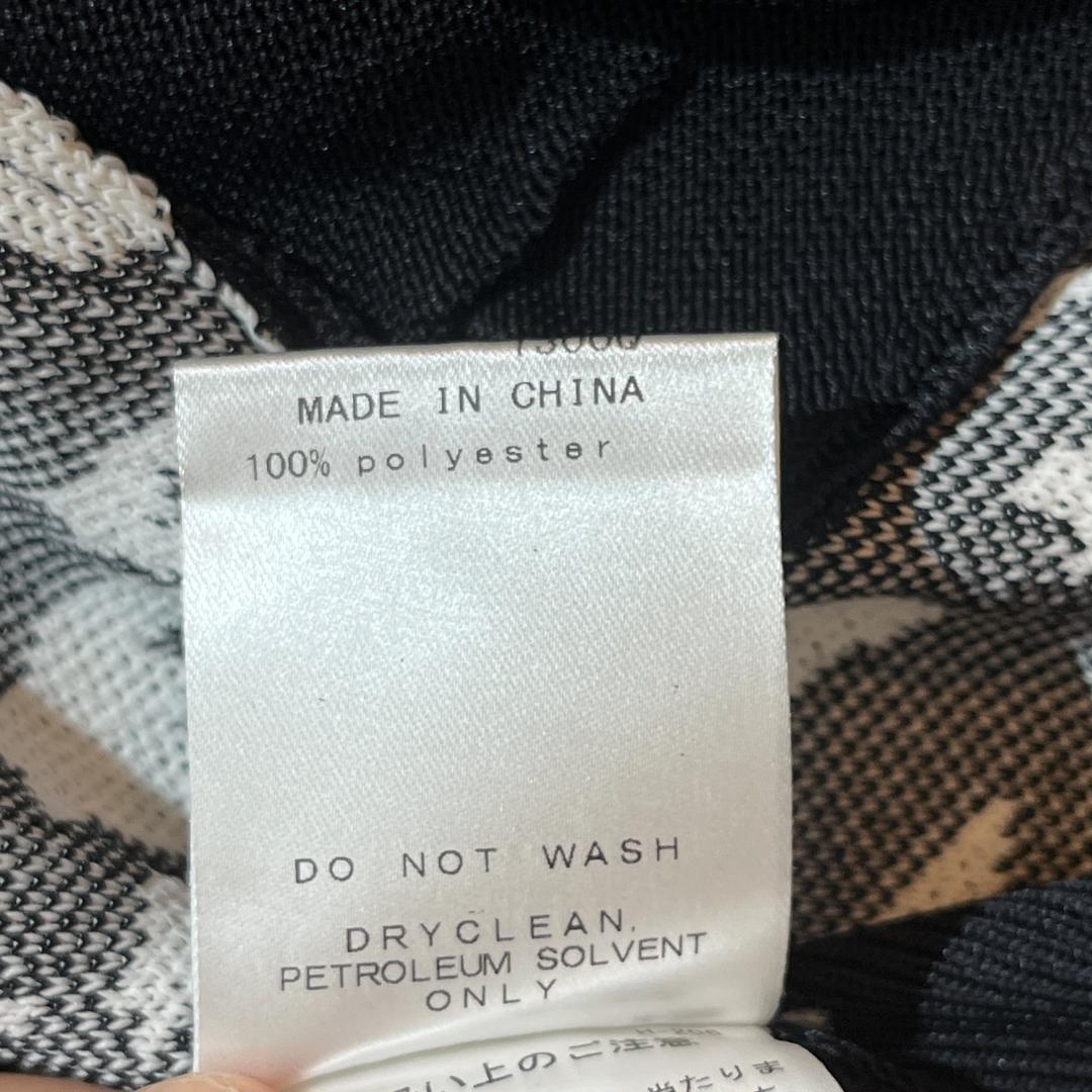 美品★パーリーゲイツ 千鳥格子柄 ニットジップアップブルゾン 白×黒 1