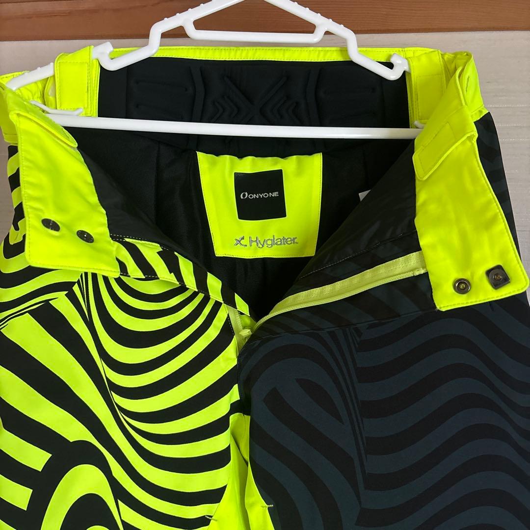 ゆう　オンヨネ　スキーウェア 男性用 蛍光イエロー黒　ゼブラカラー