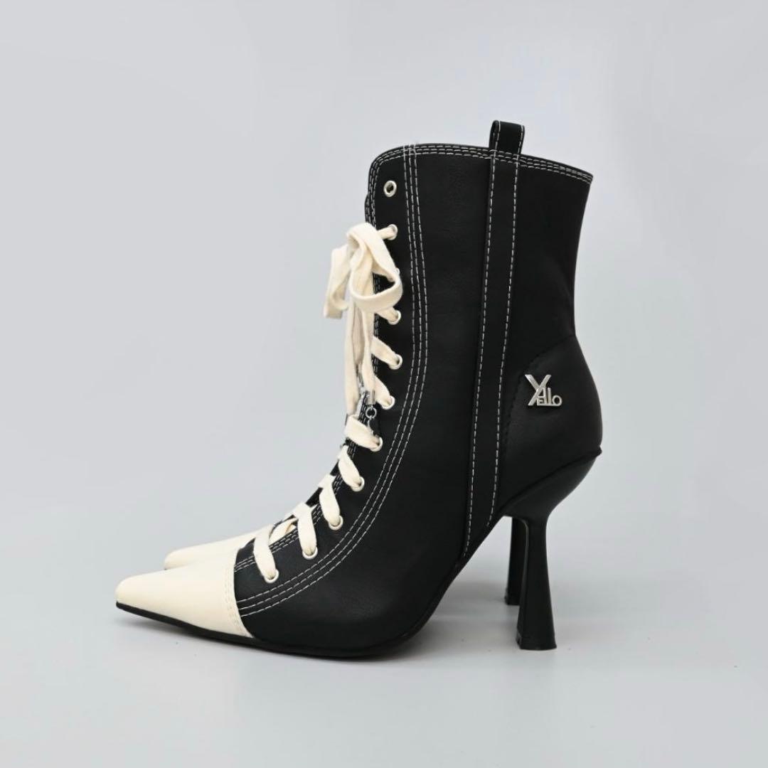 YELLO イエロ レースアップショートブーツ