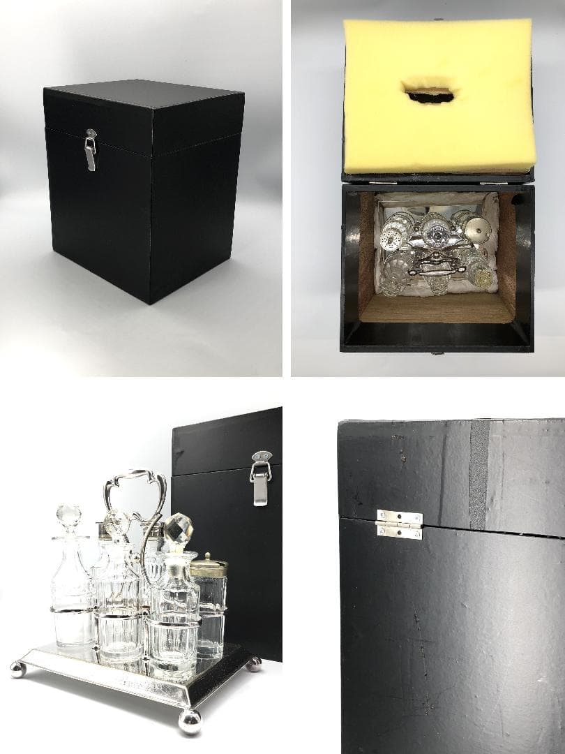 【 1900年ドイツ製　卓上セット 】　ガラス瓶/調味料ボトル